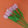 Tulipa Flor Artificial Feita à Mão Crochê Flor de Lã Acabada Flor Eterna Presente de Dia dos Namorados para Namorada