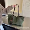 Bolsa tote de lona estilo Maillard para mulheres, novo modelo outono 2026, bolsa simples de cor sólida para ombro e axila, bolsa de mão para o dia a dia