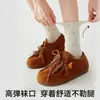 Calcetines de lunares con volantes para mujer, calcetines de media pantorrilla, de algodón puro de moda, para primavera y otoño, estilo japonés, calcetines holgados blancos de estudiante para otoño