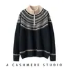 Suéter de cachemira para mujer, cachemira de cabra transfronteriza, nuevo estilo de otoño, corte holgado, suéter de punto pullover de color liso