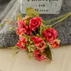 Fabricantes nórdicos flor artificial de otoño flor falsa 15 rosas persas 5 tallos rosa europeo flor de seda artificial