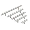 Manija de puerta de madera para gabinete de acero inoxidable de múltiples especificaciones, manija pequeña de tubo cuadrado metálico push-pull, manija de puerta de cajón de armario