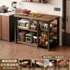 Estante de Almacenamiento de Cocina Multifuncional de Pie Integrado de Apoyo a la Pared Mesa de Trabajo Encimera Almacenamiento de Horno de Microondas Utensilios de Cocina Gabinete Lateral Mesa de Varias Capas