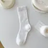 Meias Estilo Miu para Mulheres, Meias de Cano Médio, Meias Longas Respiráveis de Malha de Espiga de Trigo Sem Costura Ultrafinas para Primavera e Verão, Meias Largas de Verão para Mulheres