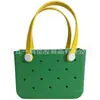 Bolsa de playa de EVA en stock, bolsa perforada de gran capacidad, superventas transfronterizo, bolso de mano con bloques de color, bolsa de almacenamiento más vendida en Amazon