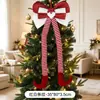 Decoraciones navideñas transfronterizas, adornos de lazo de piernas largas, colgantes de lazo de lentejuelas rojas, decoraciones de chimenea para fiestas