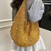 Bolsa de tricô com pérolas, estilo praia, transfronteiriça, colorida, grande capacidade, ombro único, feminina, descontraída, nova bolsa de tricô vazada niche para férias