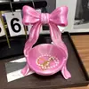 Estilo Ins Postmoderno Lujo Ligero Impreso en 3D Moño Bandeja de Almacenamiento de Joyería Decoración del Hogar Estilo Girly Caja de Almacenamiento