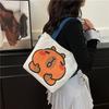 2025 Nueva Bolsa de Cubo de Lona con Estampado de Dibujos Animados para Estudiantes, Salida Casual, Combinación, Bolso Bandolera Mensajero, Bolsa Tutorial