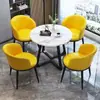 Mesa y Sillas de Negociación de Lujo Ligero para Cafeterías y Tiendas de Té con Leche, Mesas de Ocio para Recibir Invitados, Mesas Redondas Pequeñas Convenientes para Recepción y Oficina