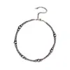 Collar de Cuentas de Estaño Cepillado Retro Europeo Cadena de Clavícula Multicapa Collar con Colgante de Aguamarina Tendencia de Personalidad