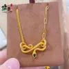 Collar con Forma de Serpiente de Estilo Chino Nuevo Antiguo, Nueva Cadena para Clavícula Retro de Lujo Ligero Tendencia Nacional con Diseño Único