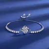 Transmisión en Vivo Popular Pulsera de Dos Quilates Estilo Bolso de Princesa Imitación Moissanita para Mujer Pulsera Versátil de Nicho Temperamento Joyería de Mano