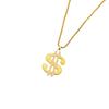 Moda Personalidade Homens e Mulheres Diamante-cravejado EUA Ouro Colar Hip-hop All-match Dólar Símbolo Moeda Pingente Colar Atacado