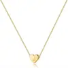 Collar Colgante de Letra con Grabado de Corazón Casual y Versátil para Hombres y Mujeres, Collar de Cuello con Forma de Corazón de 26 Letras Estilo Europeo y Americano