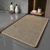 Esterilla de Piso de Lino de Color Sólido para Baño, Cuarto de Ducha, Tapete Antideslizante Cortable, Alfombra de Bañera Resistente a Manchas y al Desgaste