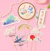 Decoración de pastel de estilo sencillo para el Día de San Valentín de Tanabata, lazo de confesión de pareja, cinta de hilo de cola de pez, vestido con complemento