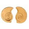Moda Europeia e Americana Personalidade de Nicho Criativo Brincos de Aço Inoxidável Banhado a Ouro 18K Elegantes Novos Brincos com Modelagem de Cochlea para Mulheres