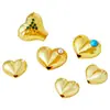 Acessórios Antigos em Ouro Banhado em Formato de Coração, Contas em Formato de Pêssego sem Desbotar com Furo Passante, Contas Espaçadoras para Joias DIY, Pulseiras e Colares