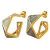 Elegantes Pendientes de Aro Geométricos Esmaltados de Primavera para Mujer, No se Desvanecen, Elegantes y Únicos, Acero de Titanio