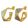 Moda griega retro todo-partido temperamento esmalte gota de aceite femenino nicho diseño original pendientes de botón pendientes de acero de titanio