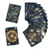 36 Cartas do Universo Steampunk Céu Estrelado em Estilo Sci-Fi Retrô com Nebulosas e Corpos Celestes, Adequadas para Presentear e Mensagens Manuscritas