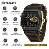 Reloj Deportivo Sanda de Doble Pantalla para Estudiantes de Secundaria, Montañismo al Aire Libre, Hora Mundial, Resistente al Agua, Cuenta Atrás, Versátil, Elegante Reloj Electrónico