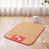 Esterilla de seda helada a rayas con dibujos animados para perros de verano, para perros medianos y pequeños, para gatos, para perreras y nidos de mascotas.