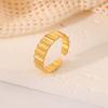 Anillo plisado dorado ajustable y abierto de acero inoxidable personalizado, de moda y combinable, de venta transfronteriza en Amazon para mujer