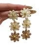 Zhong Chuxi con Aretes de Flores de Color Vacaciones en la Playa Color Degradado Aretes de Margarita Pequeña Aretes Largos Exagerados
