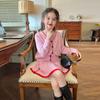 Conjunto feminino 2025 Casual Novo Estilo Universitário Coreano Suéter de Tricô Uniforme JK Feminino Saia Plissada Conjunto de Duas Peças