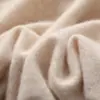 Suéter grueso de cachemir para mujer, cuello semialto de cachemir con bordes enrollados, suéter base de corte holgado, nuevo top interior casual para damas
