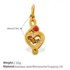 Novo Estilo Doce e Fofo Europeu e Americano DIY Pingente de Estrela, Lua e Coração com Diamante Aço Inoxidável Banhado a Ouro 18K Acessórios Criativos