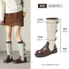 Botas Altas de Suela Gruesa para Mujer Augushiden 2026 Nuevo Modelo de Otoño para Viajar por las Praderas del Oeste de Sichuan, Botas de Montar Altas y Delgadas