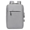 Mochila Masculina Transfronteiriça Estilo Igual, Mochila Simples com Carregamento USB, Bolsa Casual de Negócios para Homens e Mulheres, Impressão de Logo