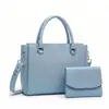 Bolso de Mujer 2026 Modelo Nuevo Color Sólido Gran Capacidad Set de Dos Piezas Bolso de Mujer Venta Directa del Fabricante Bolso Tote Transfronterizo