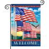 Bandeira de Jardim Mais Vendida da Amazon para o Dia da Independência, Bandeira de Feriado Americano com Estampas de Listras e Estrelas, Material de Linho, Bandeira Decorativa para Exterior