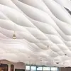 Papel texturizado francés Accesorios para techo Diseño de centro comercial Decoración de techo Forma ondulada Tela translúcida
