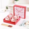Juego de Cuencos Florales Acuarela Cerámica Plato Tazón de Arroz Vajilla Transfronteriza Caja de Regalo Estilo Ins Corazón de Niña
