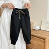 Pantalones Holgados de Otoño e Invierno para Niños Coreanos Niños Niñas Pantalones Deportivos Versátiles Pantalones de Chándal Pantalones Casuales con Cordón Pantalones Largos