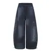 Pantalones de chándal retro americanos con estampado de letras, dobladillo curvo desgastado para hombre y mujer, nuevos pantalones casuales sueltos y versátiles de estilo callejero de otoño