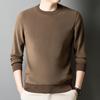 Sudadera Redonda de Terciopelo Austriaco de Doble Cara 380g para Hombre Otoño e Invierno 2025 Color Sólido Forro Polar Engrosada Camisa Térmica Cálida