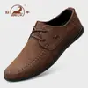Sapatos Masculinos Gongyang Camada Superior Couro Bovino Couro Genuíno Solado Macio Sapatos Casuais de Couro Masculinos Respiráveis Leves com Cadarço Sapatos Esportivos Masculinos