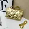 Bolso de Mano de Lujo Accesible de Alta Gama Bolso Tejido a Mano de Cuero Genuino 2025 Nuevo Bolso Satchel de Moda Bolso de Noche Bolso Cuadrado Pequeño de Piel de Vaca