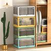 Caja de almacenamiento transparente plegable para el hogar, armario de ropa con polea, caja de almacenamiento para juguetes, libros y aperitivos.