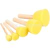 Set de 4 Piezas Mango de Madera Sello de Esponja de Hongo para Niños DIY Graffiti Pincel de Esponja Sello de Esponja
