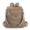 Mochila de mujer modelo nuevo 2026 transfronteriza, gran capacidad, moda vintage, bolso de hombro de doble uso con borla, bolso de viaje casual