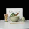 Conjunto de Chá Matcha Cerâmico de Alta Qualidade Estilo Japonês Tigela Lisa com Bico Tigela de Matcha Rosa com Bico Conjunto