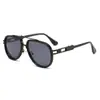 3552 Gafas de Sol Metálicas de Doble Puente Gafas de Sol Comercio Electrónico Transfronterizo Exportación Amazon Uv400 Tendencia de Moda Pc