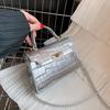 Bolsa Pequena Feminina Tendência Cor Sólida Padrão Crocodilo 2026 Nova Moda Bolsa de Ombro Elegante Bolsa Quadrada Pequena com um Toque Elegante